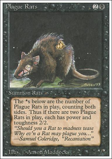 Magic the Gathering: Revised (Base Set) card 123 Plague Rats