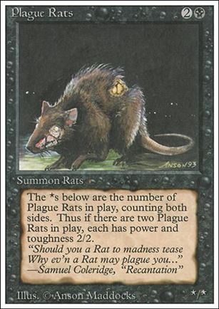 Magic the Gathering: Revised (Base Set) card 123 Plague Rats