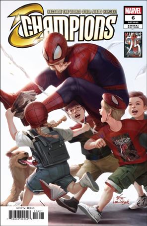 Champions (2019) issue 6-B In-Hyuk Lee Marvels 25th Tribute Cover