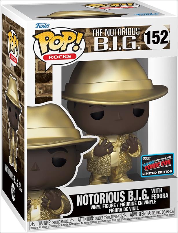 Pop! Rocks figure 152-B Notorious B.I.G. with Fedora (Gold Suit) NYCC Excl