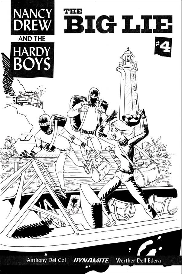 Nancy Drew and the Hardy Boys: The Big Lie issue 4-C Dave Bullock 1:10 B&W Cover
