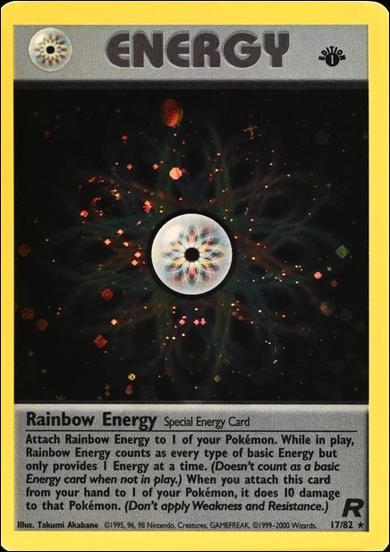 Pokemon: Team Rocket (Base Set) card 17 Rainbow Energy (Holo) - 1st Edition