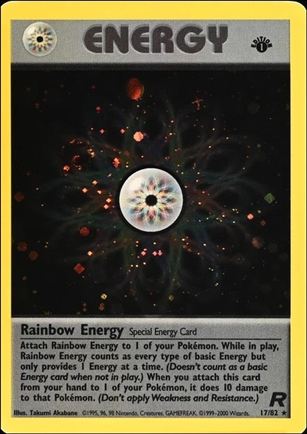 Pokemon: Team Rocket (Base Set) card 17 Rainbow Energy (Holo) - 1st Edition