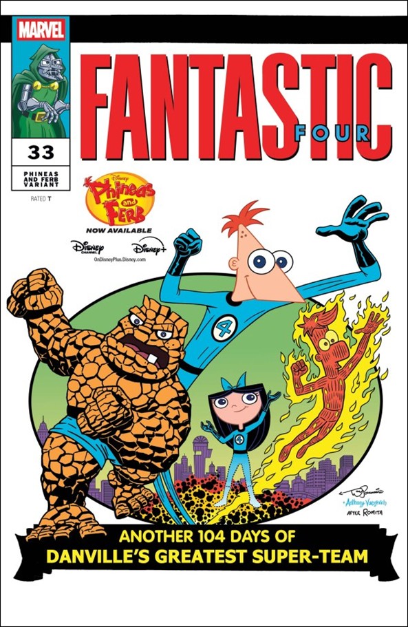 Fantastic Four (2022) issue 33-C Dan Povenmire Phineas and Ferb Homage Cover