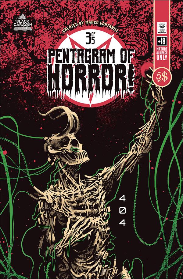 Pentagram of Horror issue 3 Marco Fontanili Black Background Cover