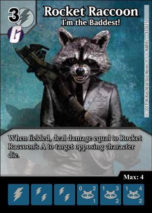 Marvel Dice Masters  Avengers Infinity Gauntlet card 43 Rocket Raccoon: I'm the Baddest!