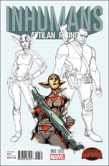 Inhumans: Attilan Rising issue 3-C Dave Johnson 1:25 Design Cover