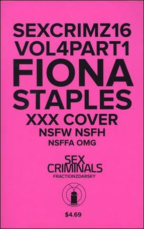 Sex Criminals issue 16-B Fiona Staples Polybagged XXX Cover