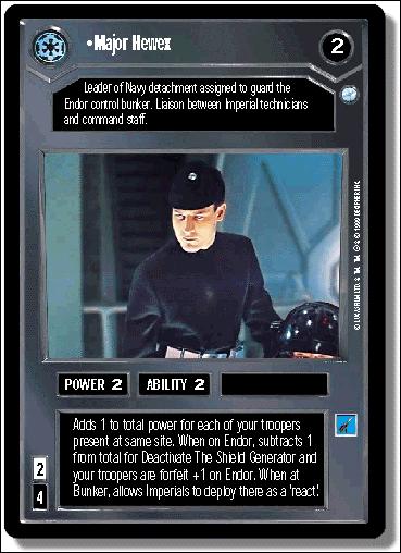 Star Wars: Endor Limited (Base Set) card 15 Major Hewex