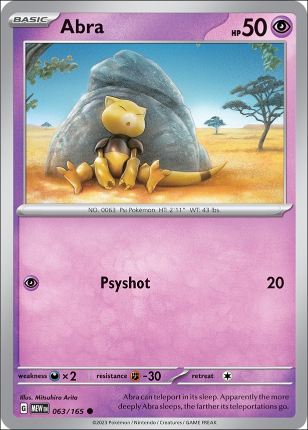 Pokemon: Scarlet & Violet - 151 (Base Set) card 063/165 Abra