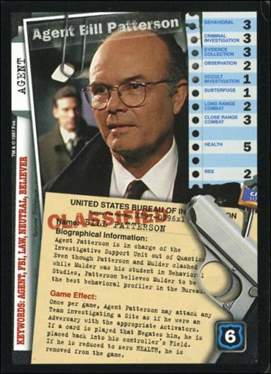 X-Files: 101361 (Base Set) card XF97-0396x1 Agent Bill Patterson