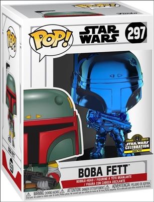POP! Star Wars figure 297 Boba Fett (Blue Chrome) SW Celebration 2019 1/2500