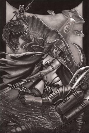 Mars Attacks Red Sonja issue 2-F Luca Strati 1:11 Black & White Virgin Cover
