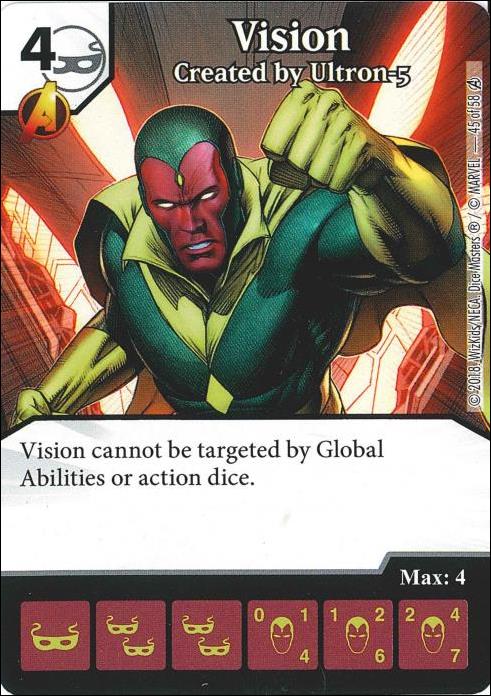 Marvel Dice Masters Avengers Infinity Campaign Box  card 45 Vision: Created by Ultron-5
