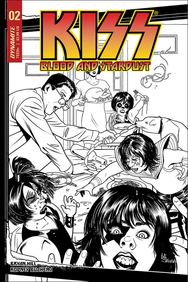 Kiss: Blood and Stardust issue 2-G Maria Sanapo 1:30 Black & White Cover