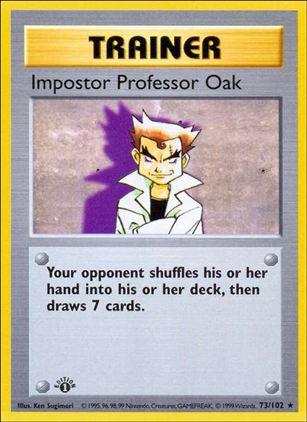 Pokemon (Base Set) card 73/102 Impostor Professor Oak (1st Edition) - Shadowless