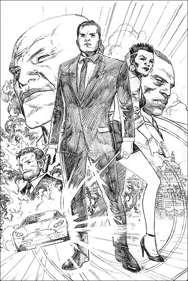 James Bond (2019) issue 1-C Jim Cheung 1:20 Sketch Connecting Cover