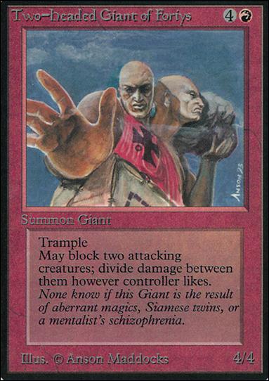Magic the Gathering: Limited Edition Alpha (Base Set) card 179 Two-Headed Giant of Foriys