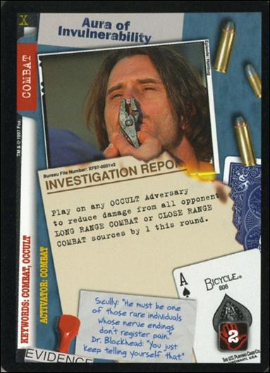 X-Files: The Truth Is Out There (Base Set) card XF97-0001v2 Aura of Invulnerability