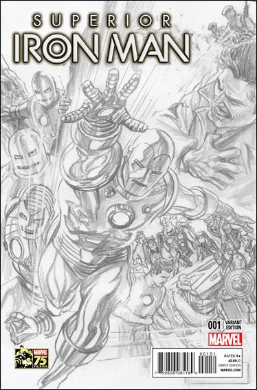 Superior Iron Man issue 1-E Alex Ross 1:300 75th Anniversary Sketch Cover