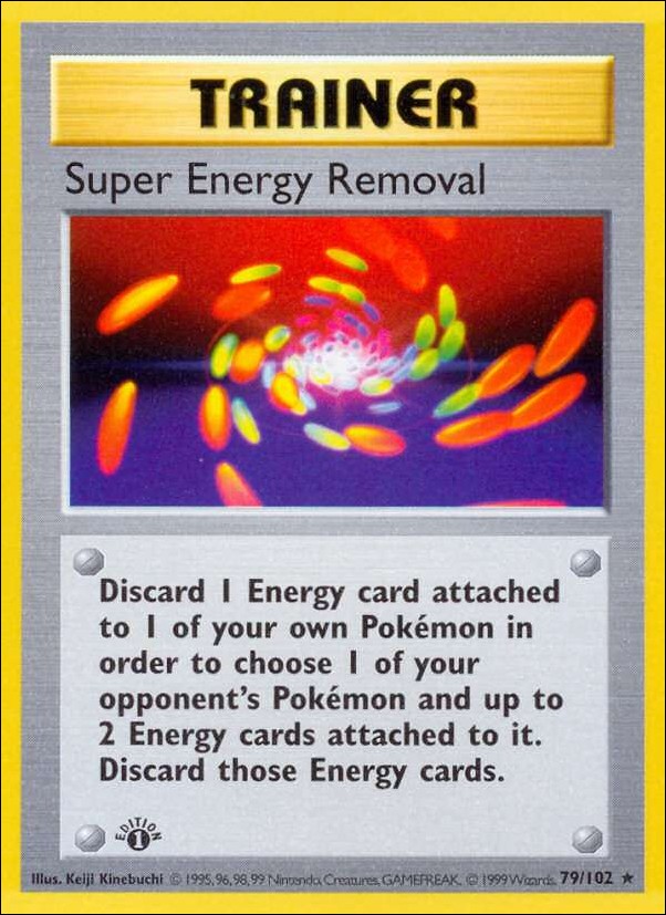 Pokemon (Base Set) card 79/102 Super Energy Removal (1st Edition) - Shadowless