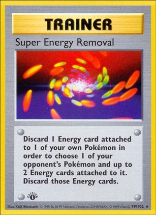 Pokemon (Base Set) card 79/102 Super Energy Removal (1st Edition) - Shadowless