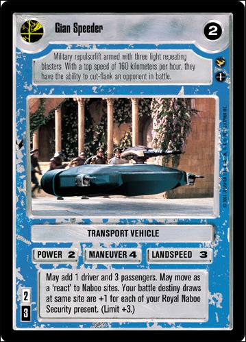 Star Wars: Theed Palace Limited (Base Set) card 124 Gian Speeder
