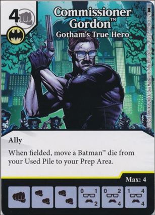 DC Comics Dice Masters Batman card 90 Commissioner Gordon: Gotham's True Hero