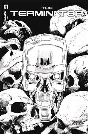 Terminator (2024) issue 1-O Declan Shalvey B&W 1:20 Cardstock Cover