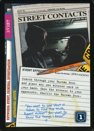 X-Files: The Truth Is Out There (Base Set) card XF97-0232v2 Street Contacts