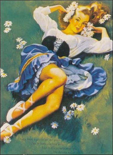 Elvgren's Calendar Pinups 2 (Base Set) card 66 Lazy Days are Here Again