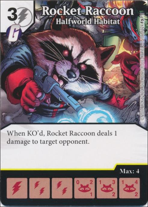 Marvel Dice Masters Guardians of the Galaxy  card 106 Rocket Raccoon: Halfworld Habitat