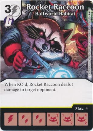 Marvel Dice Masters Guardians of the Galaxy  card 106 Rocket Raccoon: Halfworld Habitat