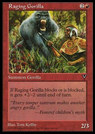 Magic the Gathering: Visions (Base Set) card 90 Raging Gorilla