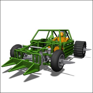 Stikfas Mega Pack figure 3 G2 Alpha Male with Dune Buggy
