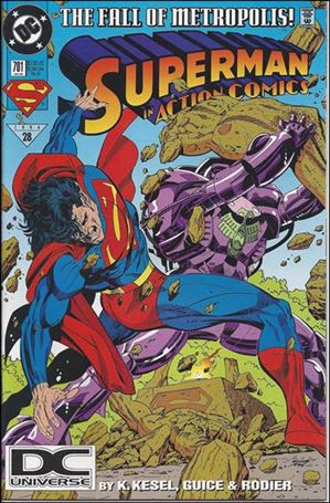 Action Comics (1938) issue 701-B DC Universe UPC (2nd Printing)