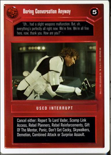 Star Wars: Premiere Unlimited (Base Set) card 106 Boring Conversation Anyway