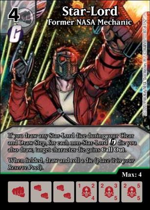 Marvel Dice Masters  Avengers Infinity Gauntlet card 87 Star-Lord: Former NASA Mechanic