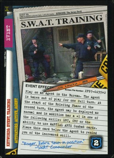 X-Files: The Truth Is Out There (Base Set) card XF97-0235v2 S.W.A.T. Training