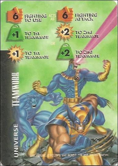 Marvel OverPower (Base Set) card nn271 Teamwork Fighting Level 6