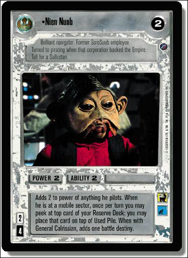 Star Wars: Death Star II Limited (Base Set) card 119 Nien Nunb
