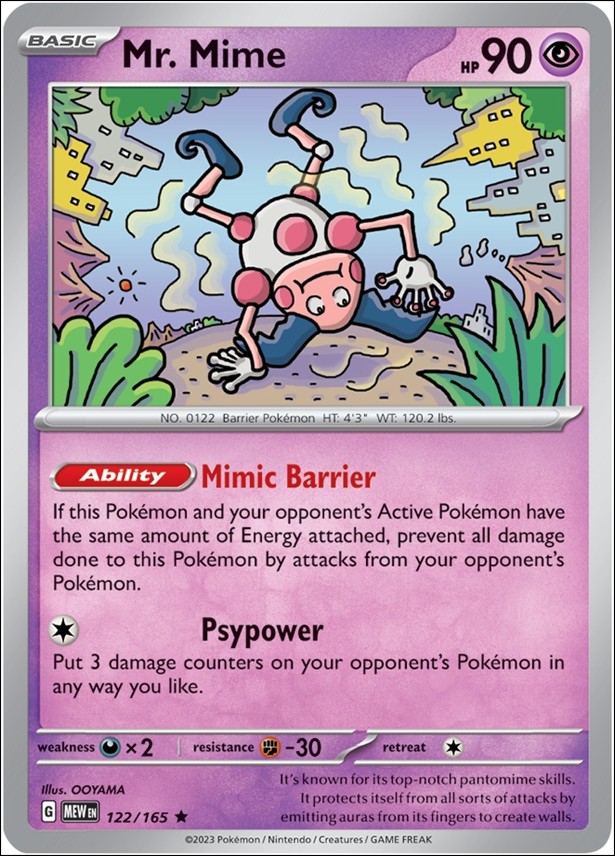 Pokemon: Scarlet & Violet - 151 (Base Set) card 122/165-B Mr. Mime (Reverse Holofoil)