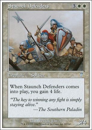 Magic the Gathering: 7th Edition (Base Set) card 50 Staunch Defenders