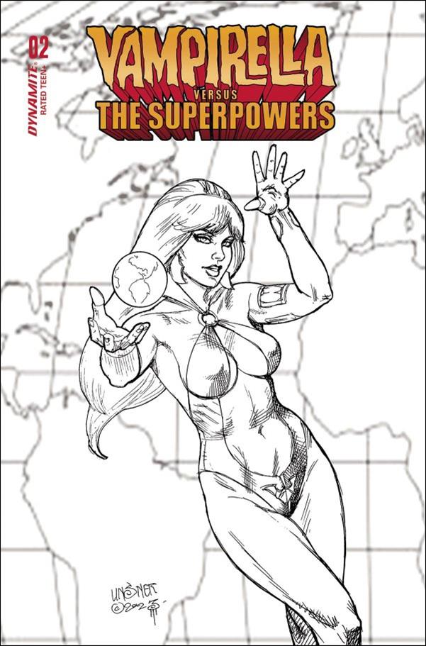 Vampirella vs. the Superpowers issue 2-H Joseph Michael Linsner 1:10 Line Art Cover