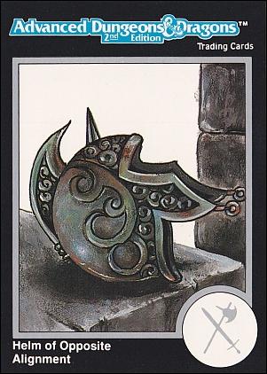 TSR 1991 Trading Cards Premier Edition Factory Set (Base Set) card 75 AD&D - Helm of Opposite Alignment                 