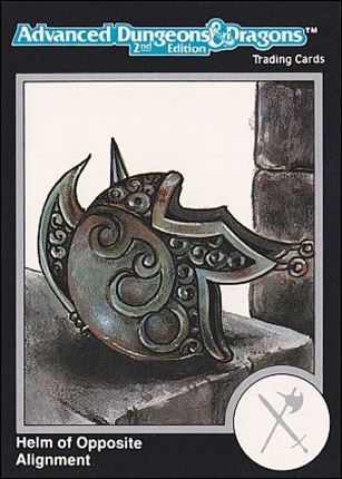 TSR 1991 Trading Cards Premier Edition Factory Set (Base Set) card 75 AD&D - Helm of Opposite Alignment                 