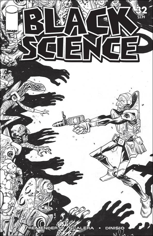 Black Science issue 32-D James Harren Walking Dead #50 B&W Homage Cover