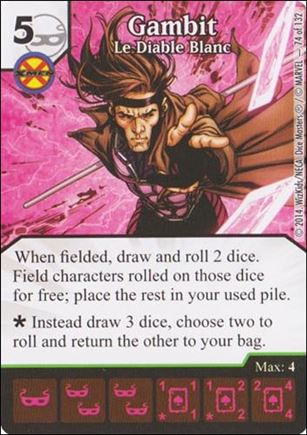 Marvel Dice Masters Avengers vs. X-Men  card 74 Gambit: Le Diable Blanc