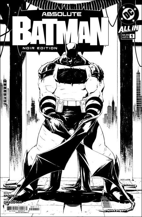 Absolute Batman: Noir Edition issue 1 Nick Dragotta B&W Cover