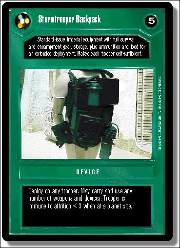 Star Wars: Premiere Limited (Base Set) card 44 Stormtrooper Backpack